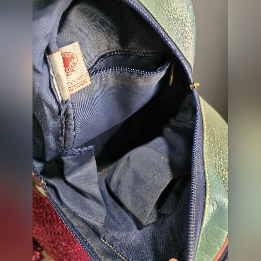 Vintage Mini Backpack Multicolor Muted Iridescent Zip Sling Strap Magical 9x6x4 - Picture 6 of 16